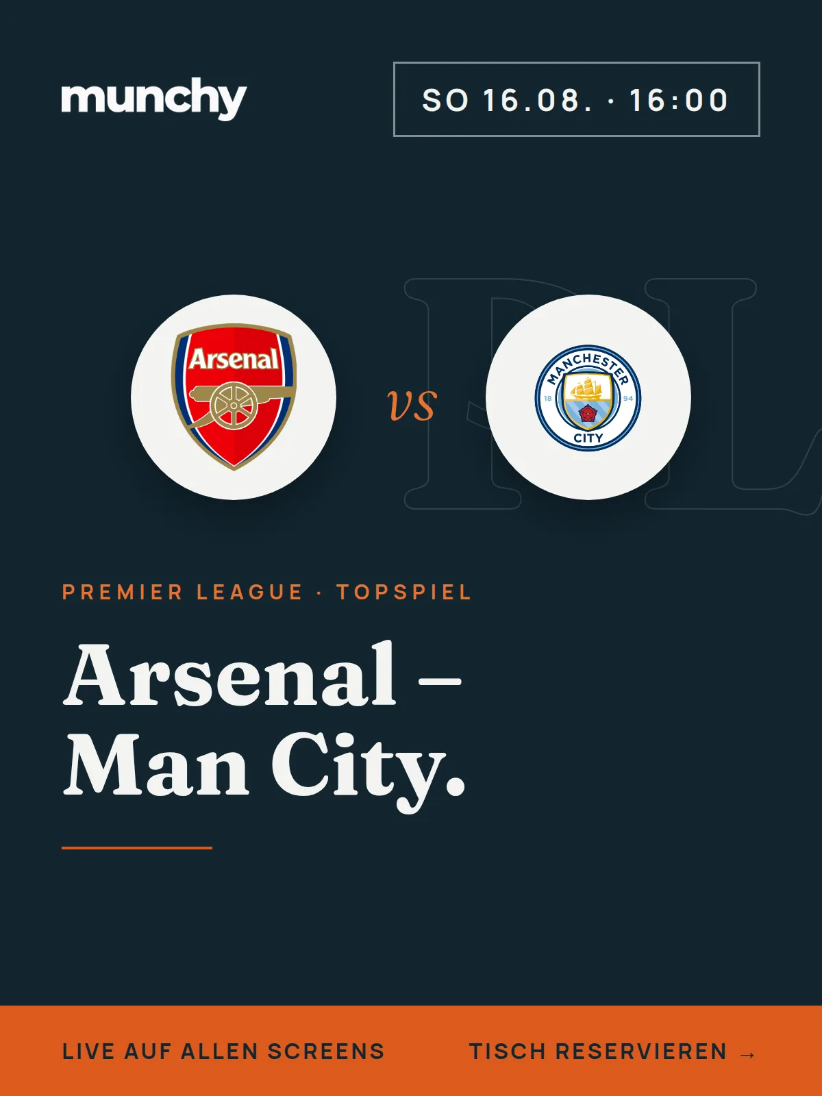 Eventposter Arsenal gegen Manchester City