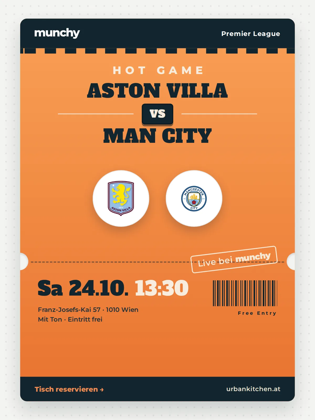 Event poster Aston Villa &ndash; Man City