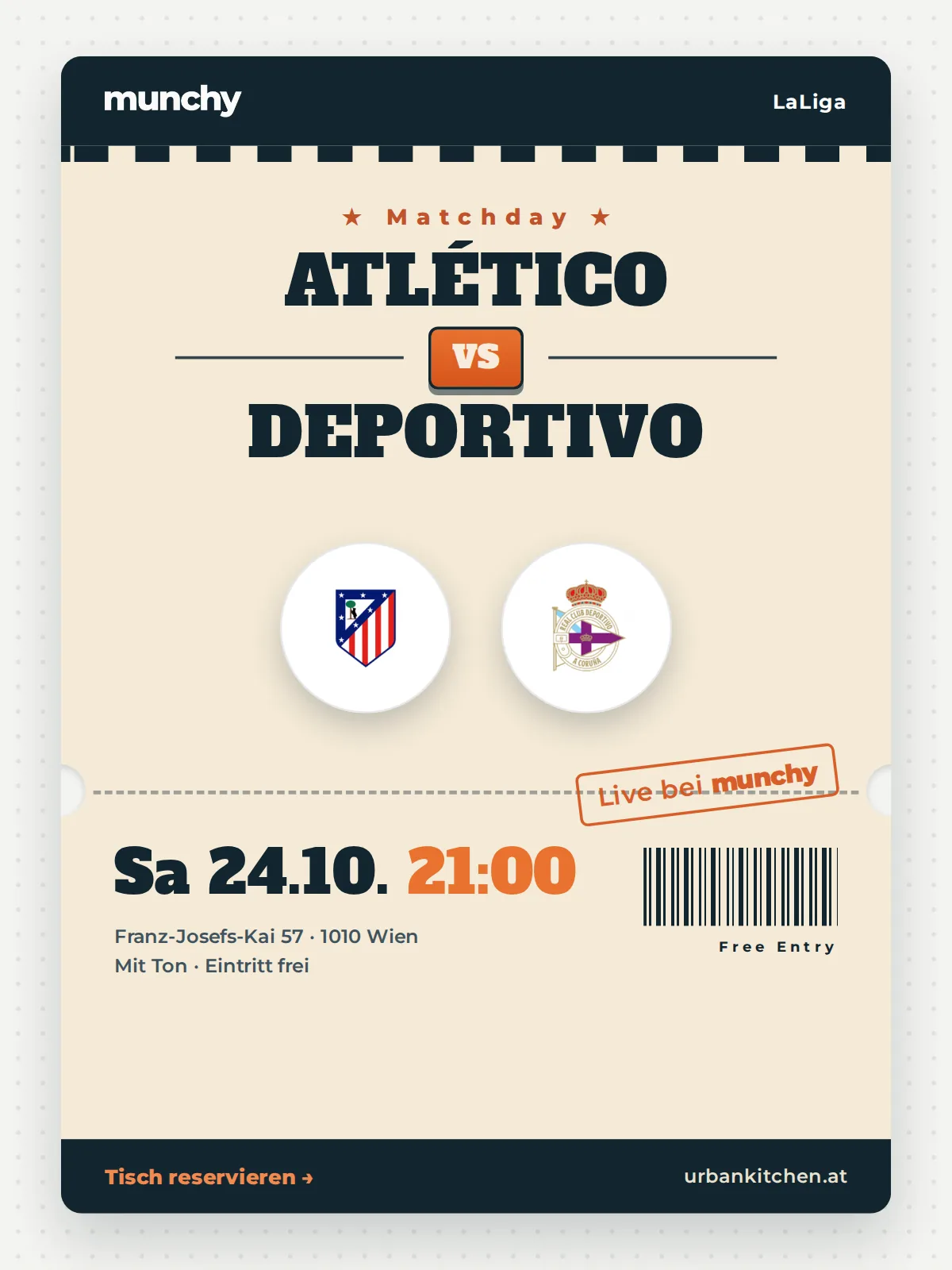 Event poster Atl&eacute;tico &ndash; Deportivo