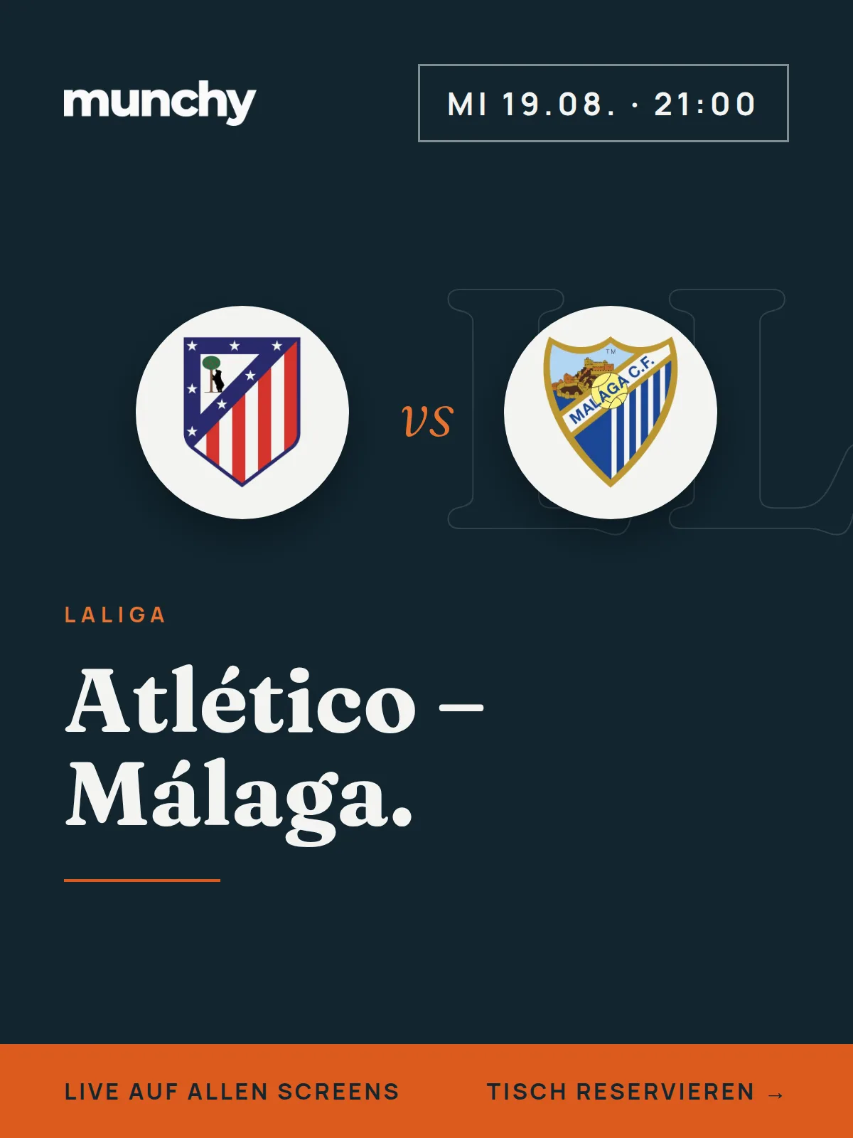 Eventposter Atl&eacute;tico gegen M&aacute;laga