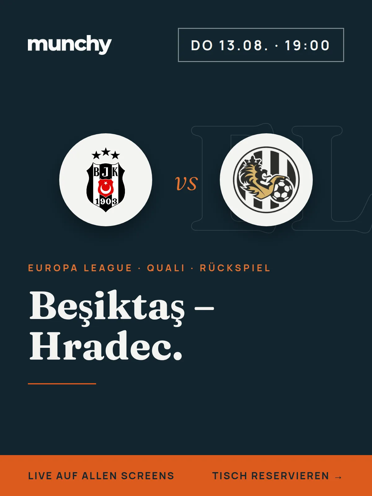 Eventposter Besiktas gegen Hradec Kralove