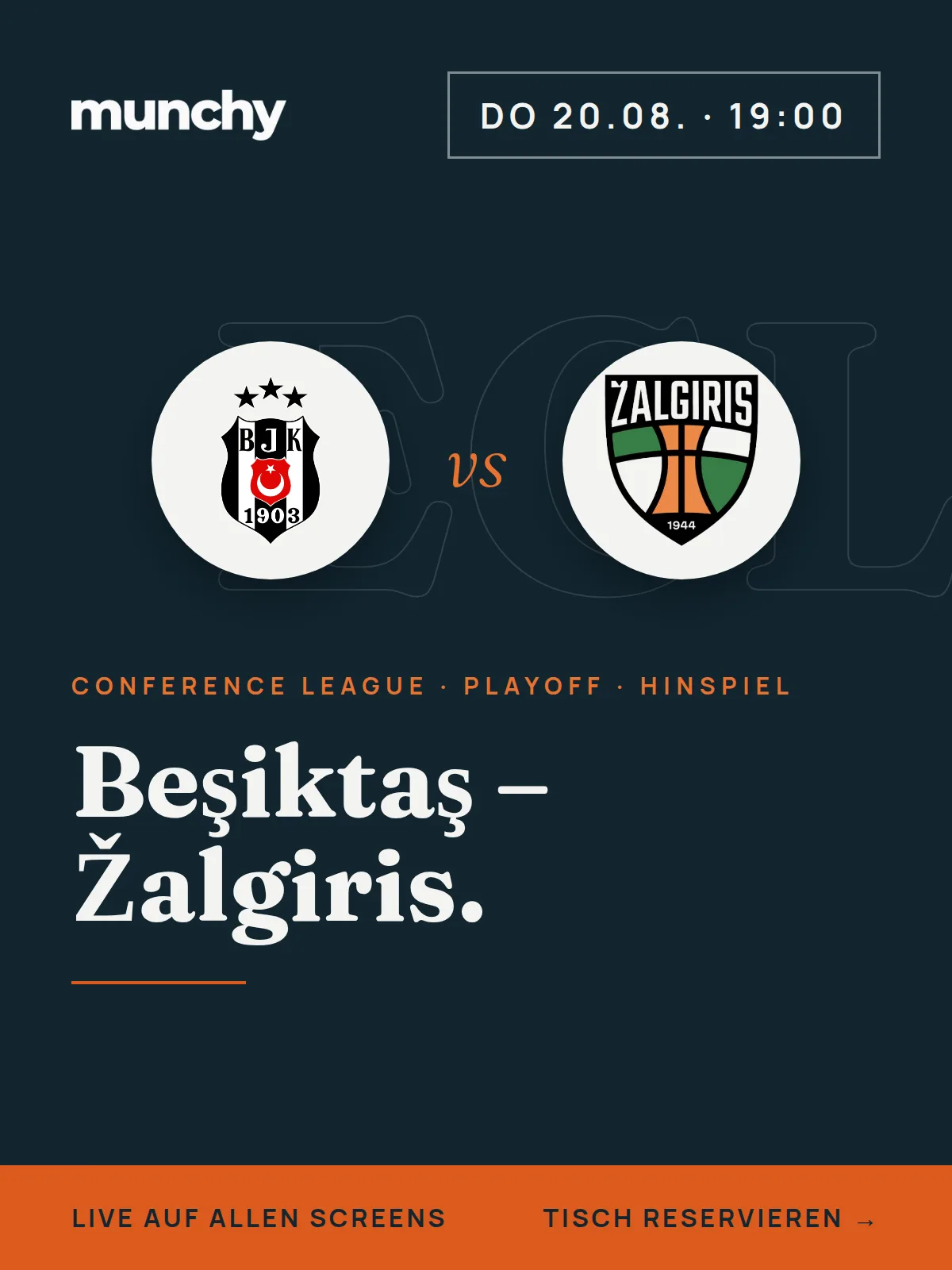 Eventposter Beşiktaş gegen Kauno Žalgiris