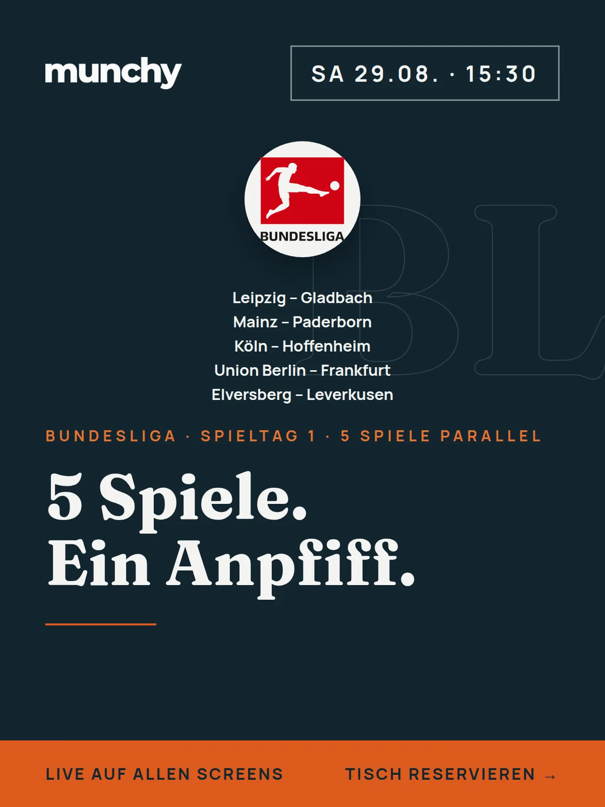 Eventposter Bundesliga-Konferenz mit 5 Spielen