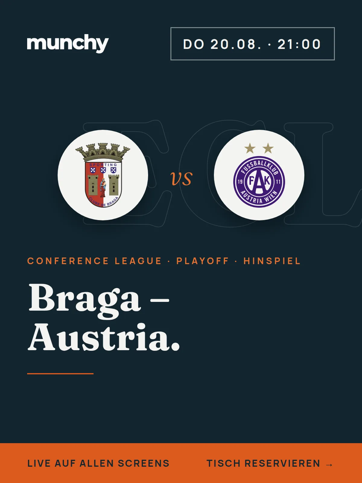 Eventposter Braga gegen Austria Wien