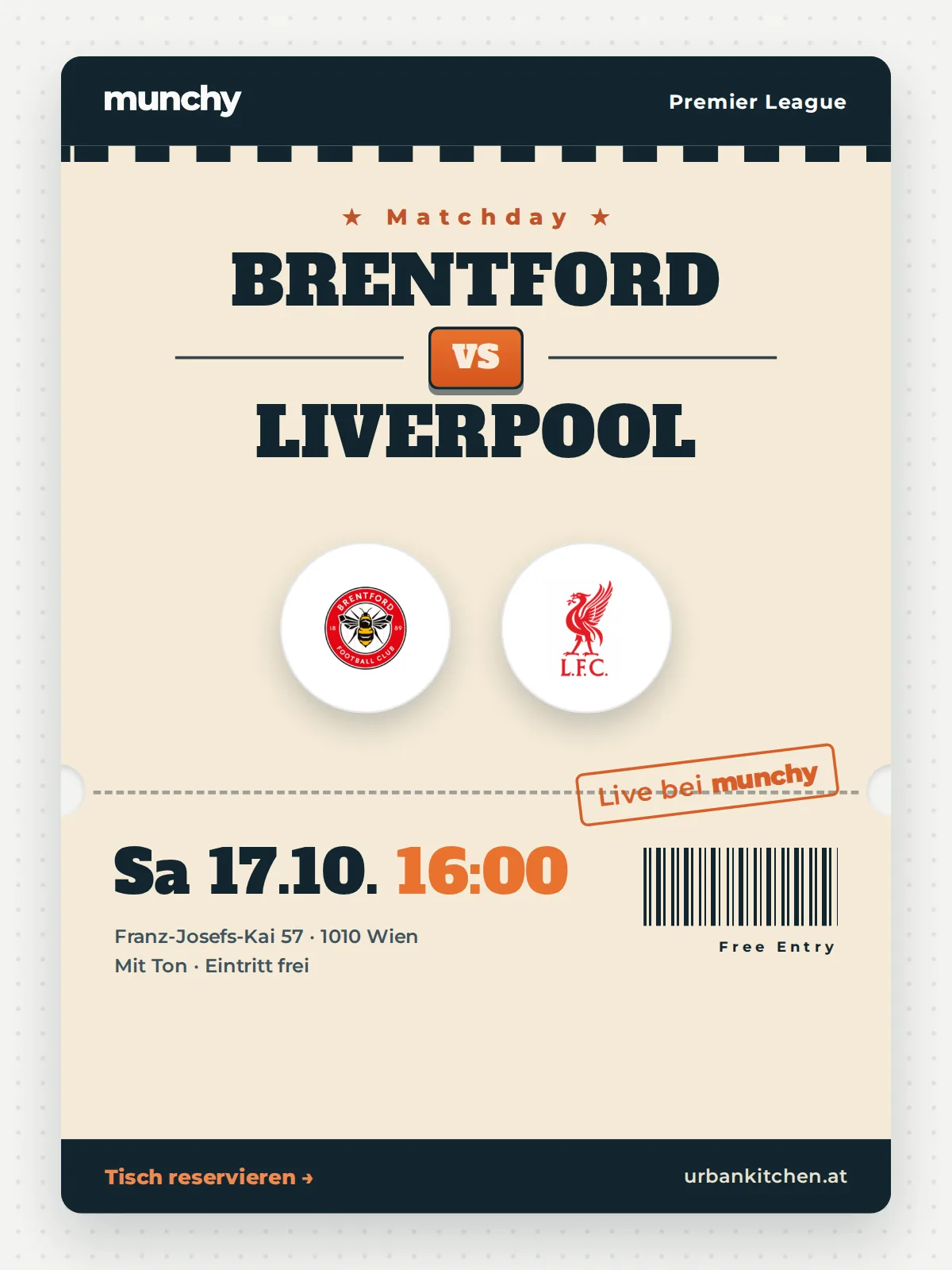 Event poster Brentford &ndash; Liverpool