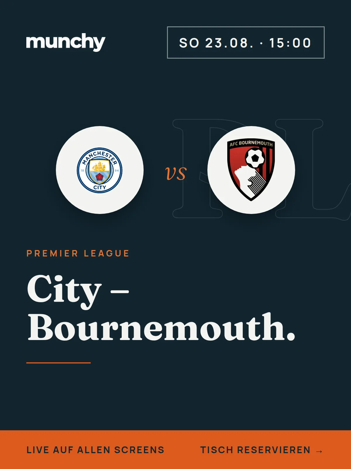 Eventposter Man City gegen Bournemouth