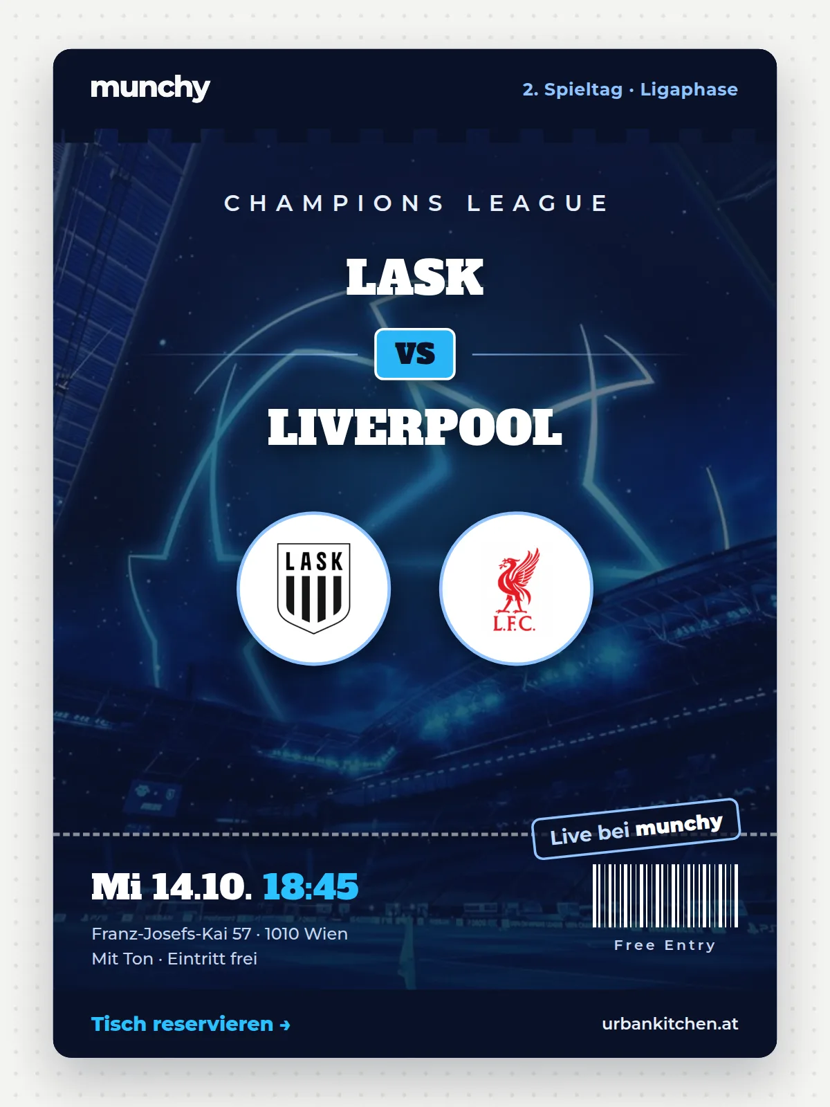 Eventposter Champions League LASK &ndash; Liverpool