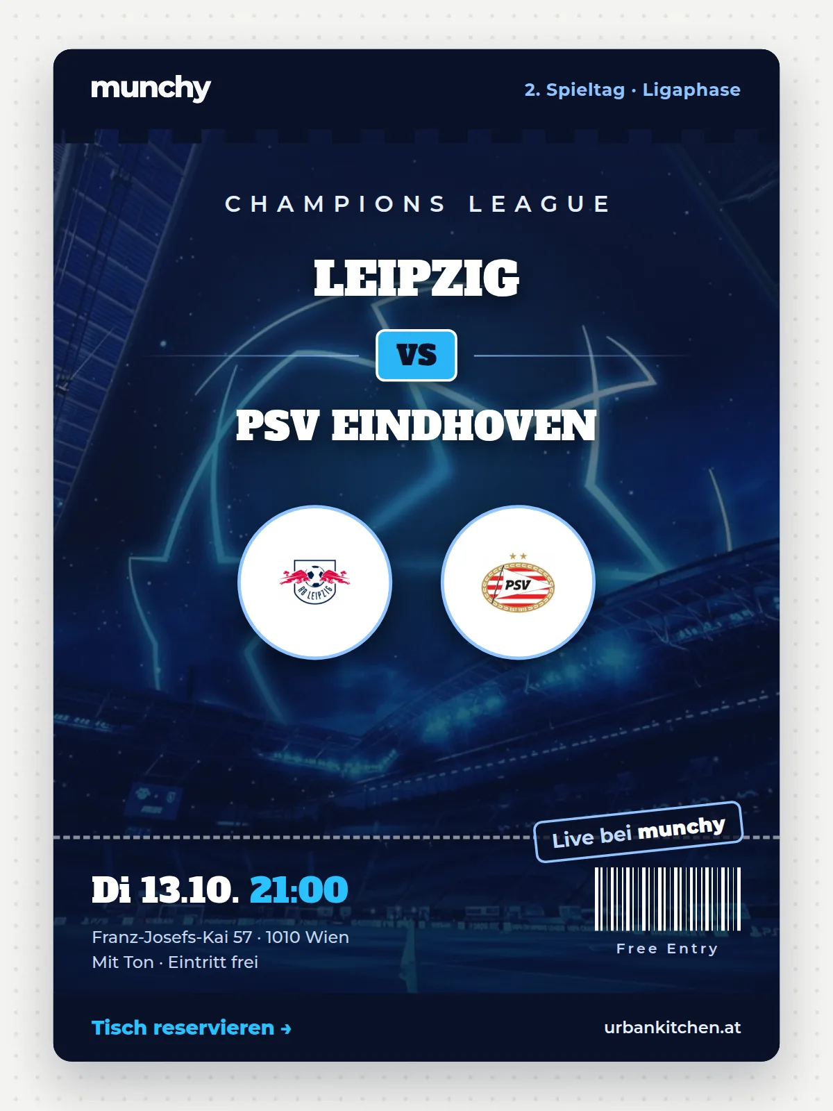 Eventposter Champions League Leipzig &ndash; PSV Eindhoven