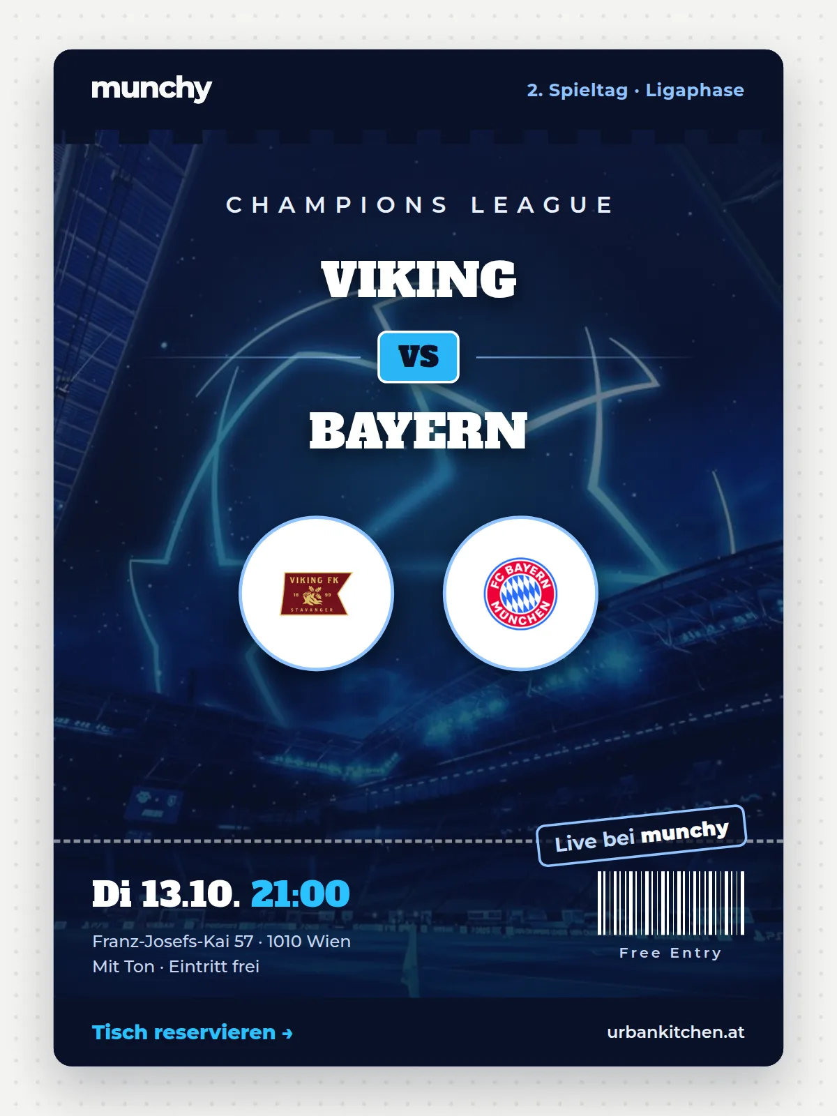 Eventposter Champions League Viking &ndash; Bayern