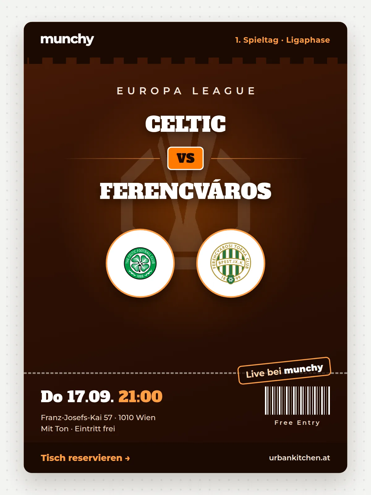 Eventposter Europa League Celtic - Ferencv&aacute;ros