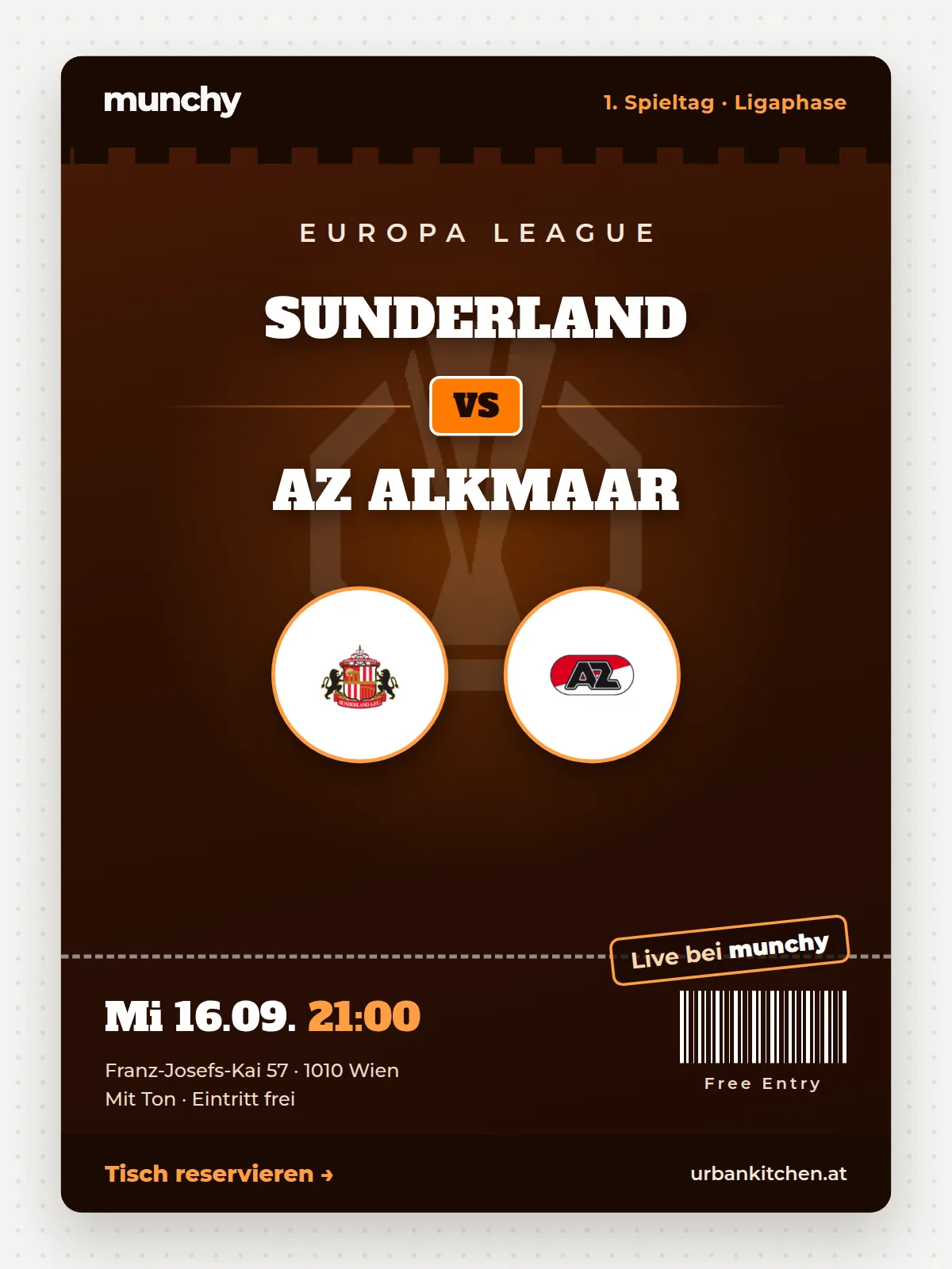 Eventposter Europa League Sunderland - AZ Alkmaar