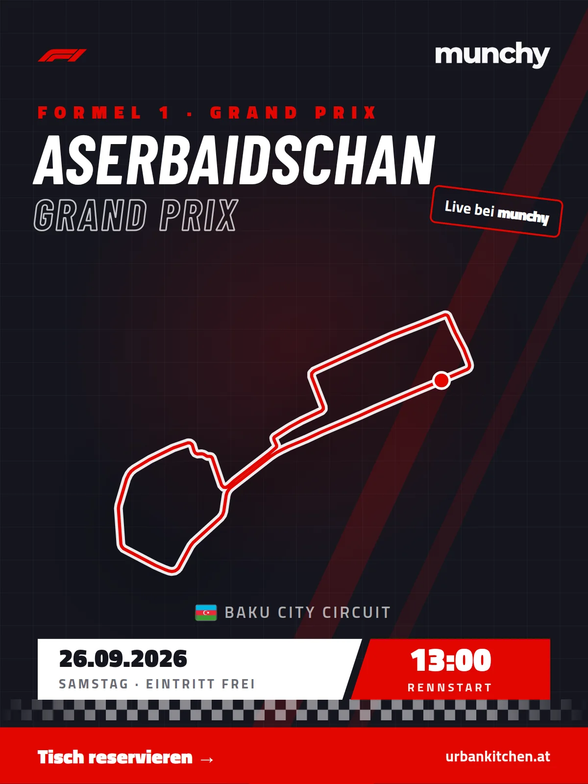 Formel 1 Aserbaidschan GP Baku &ndash; live im Munchy
