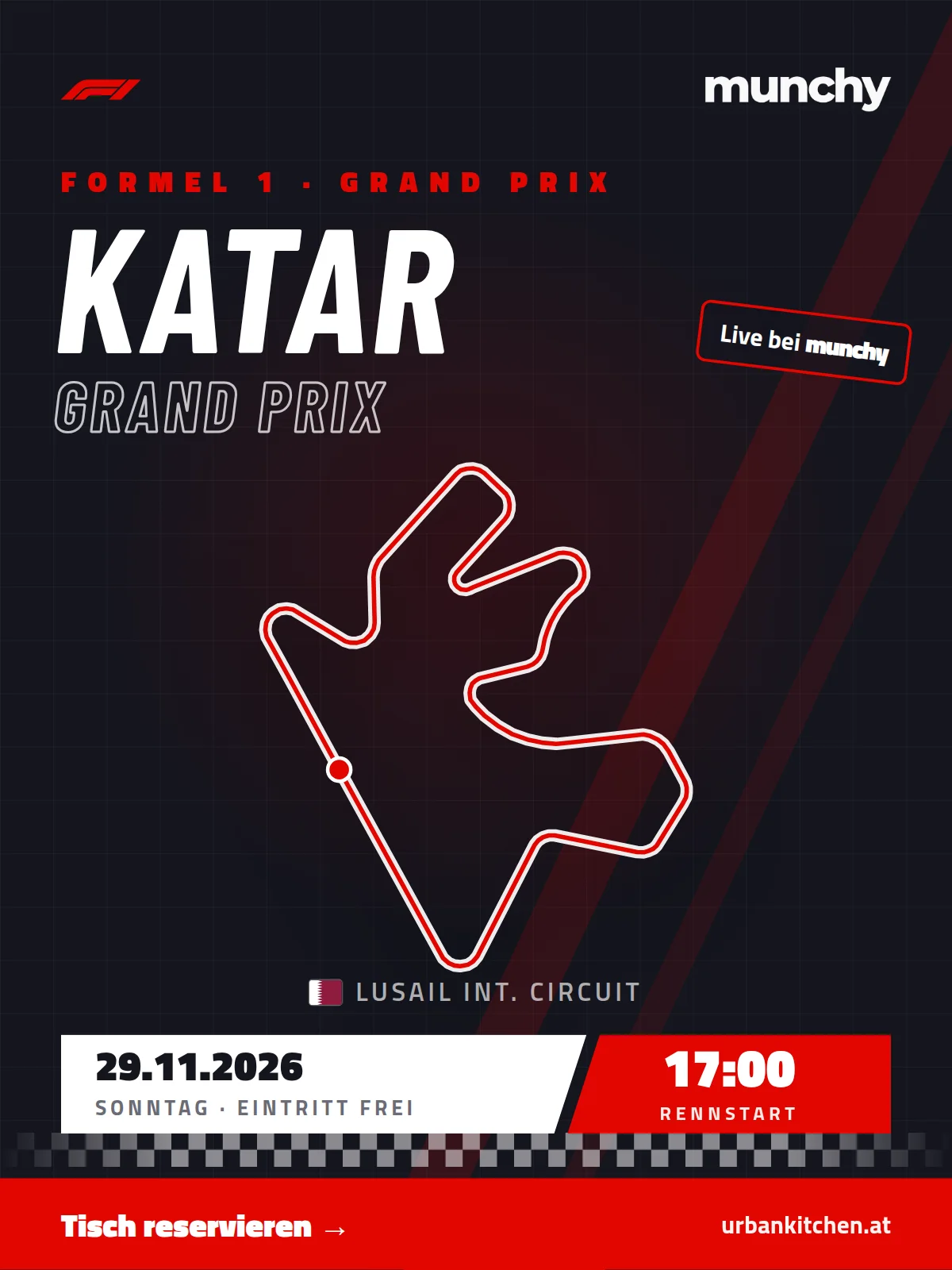 Formel 1 Katar GP Lusail &ndash; live im Munchy