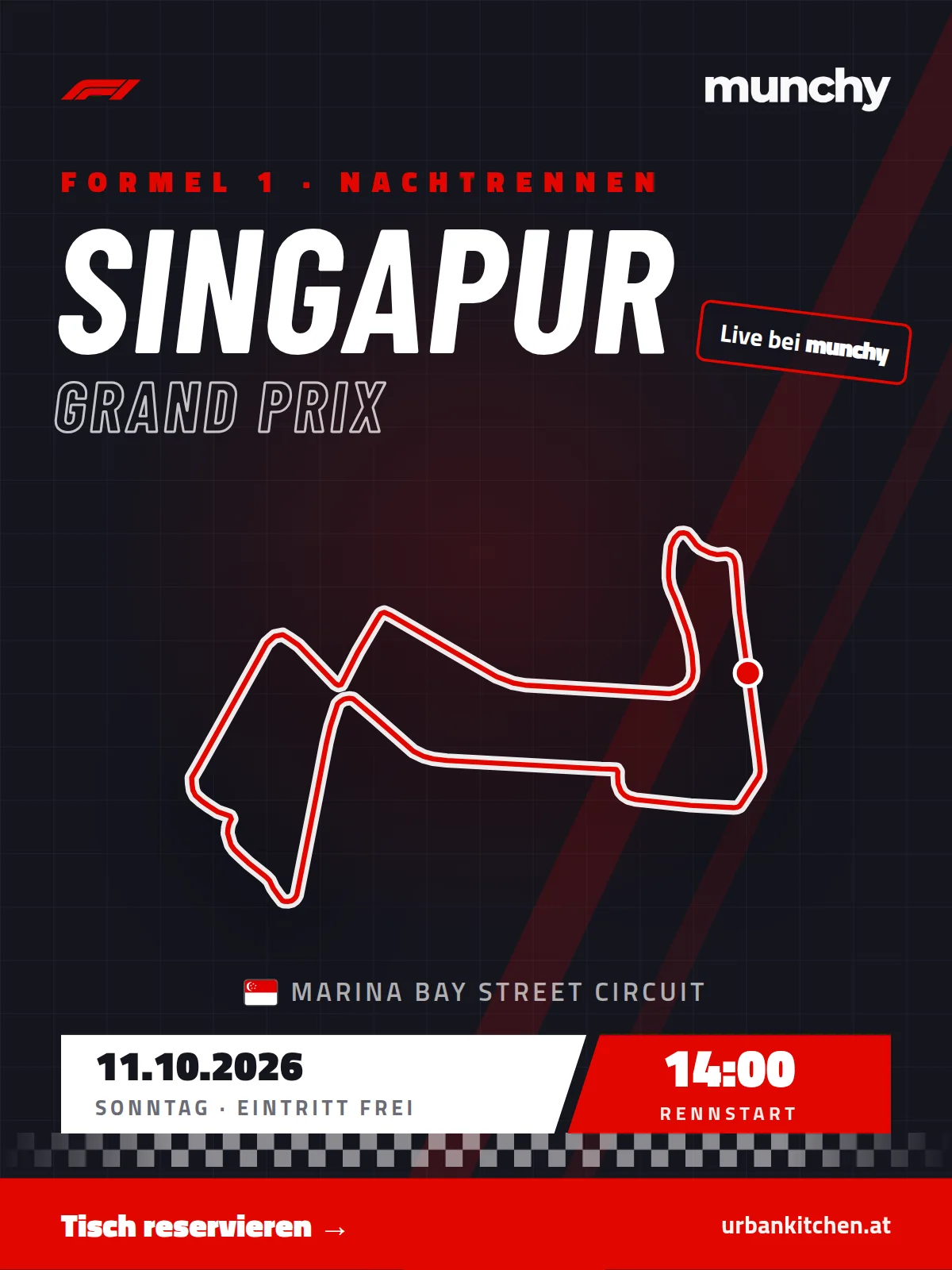 Formel 1 Singapur GP &ndash; live im Munchy