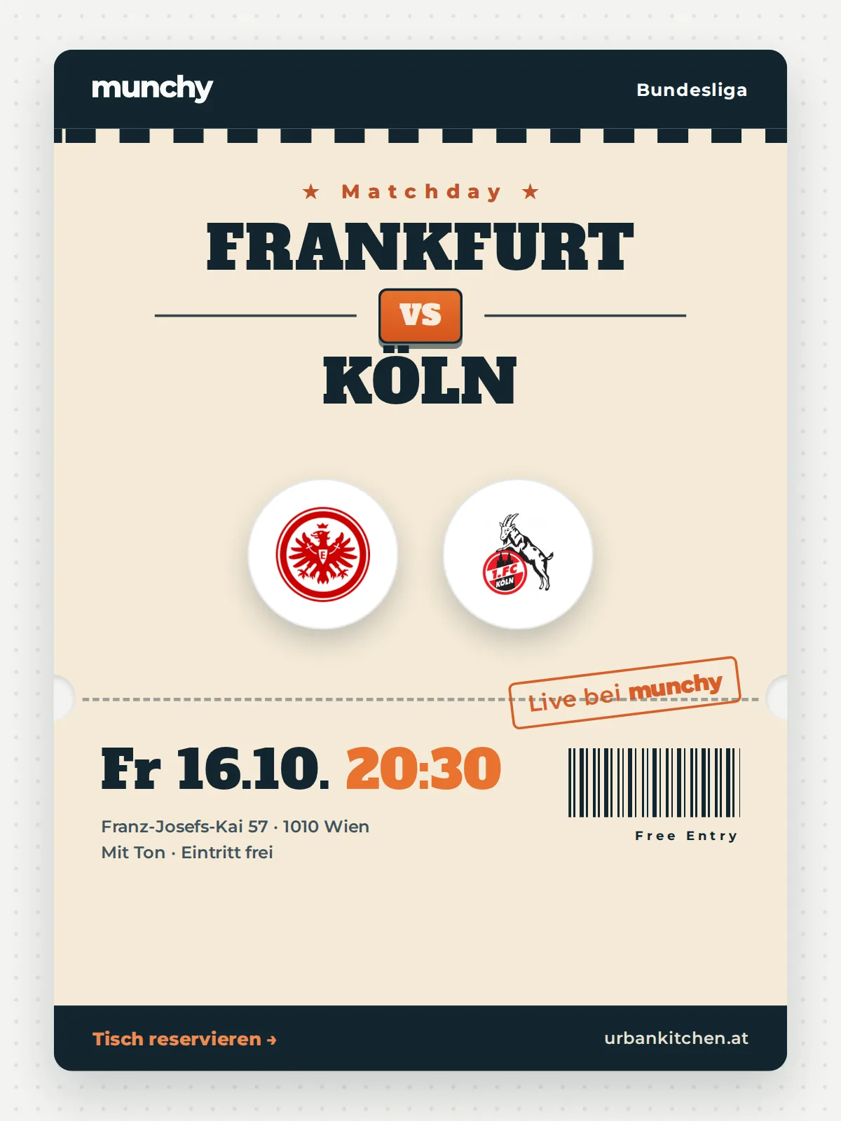 Event poster Frankfurt &ndash; K&ouml;ln