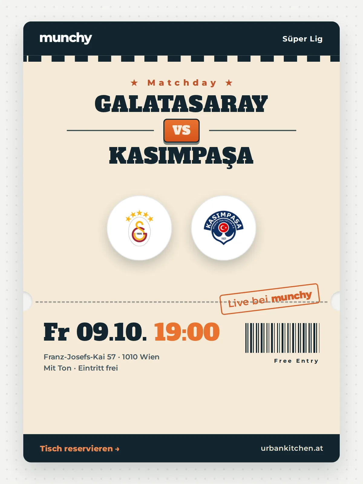 Event poster Galatasaray &ndash; Kasımpaşa