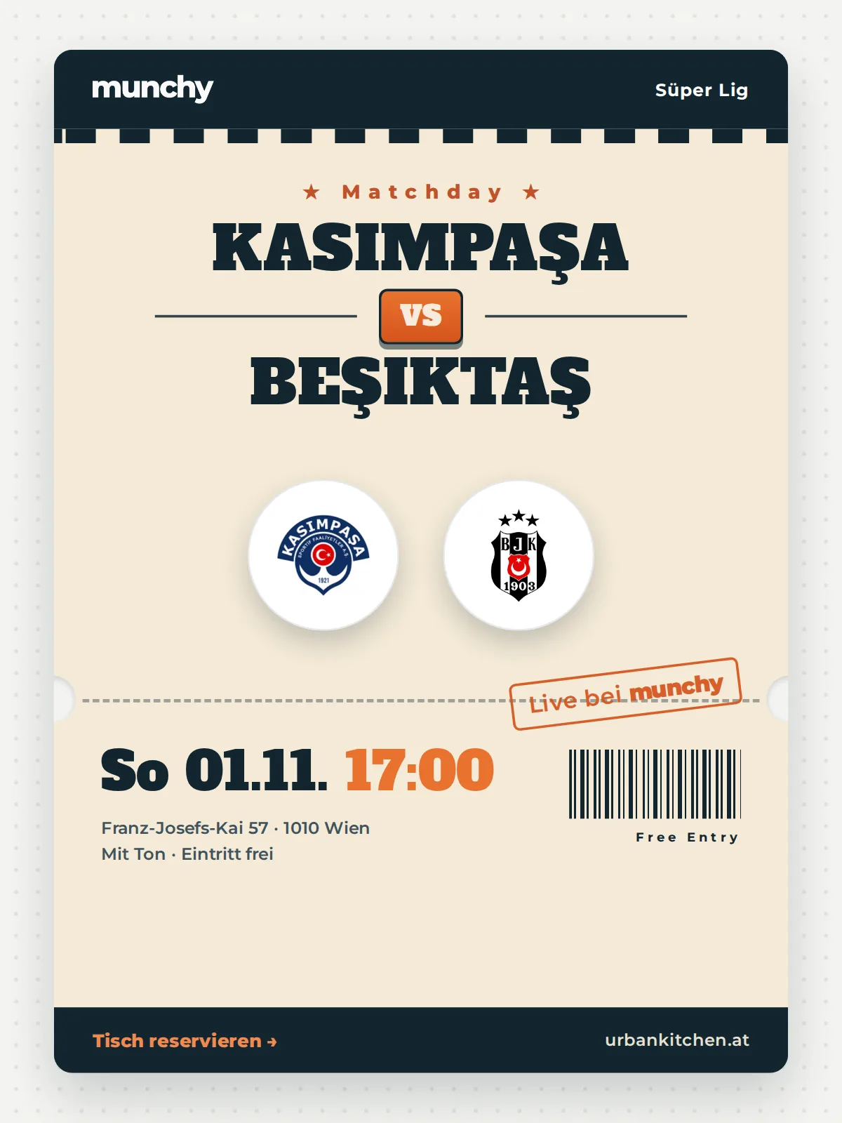 Event poster Kasımpaşa &ndash; Beşiktaş