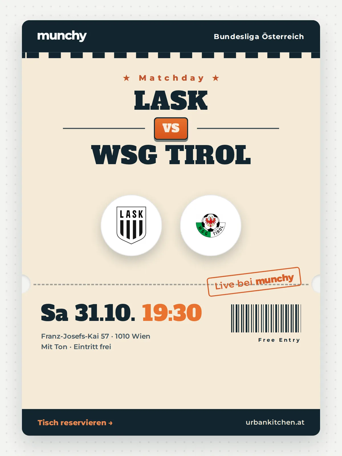 Event poster LASK &ndash; WSG Tirol