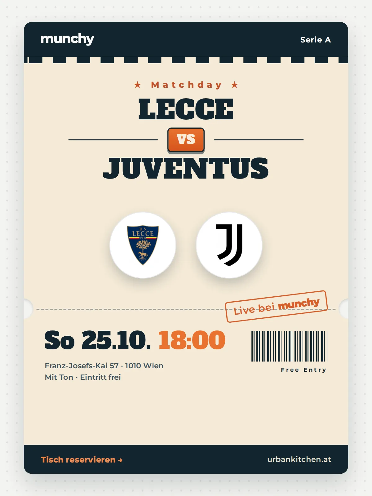Event poster Lecce &ndash; Juventus