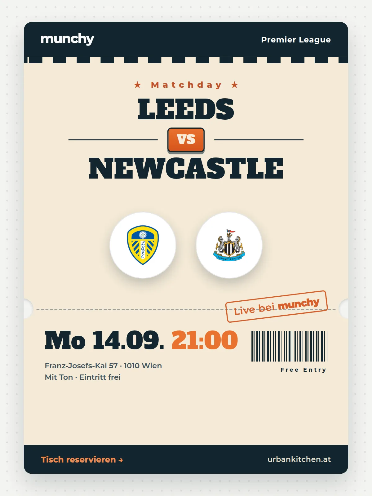 Eventposter Leeds &ndash; Newcastle