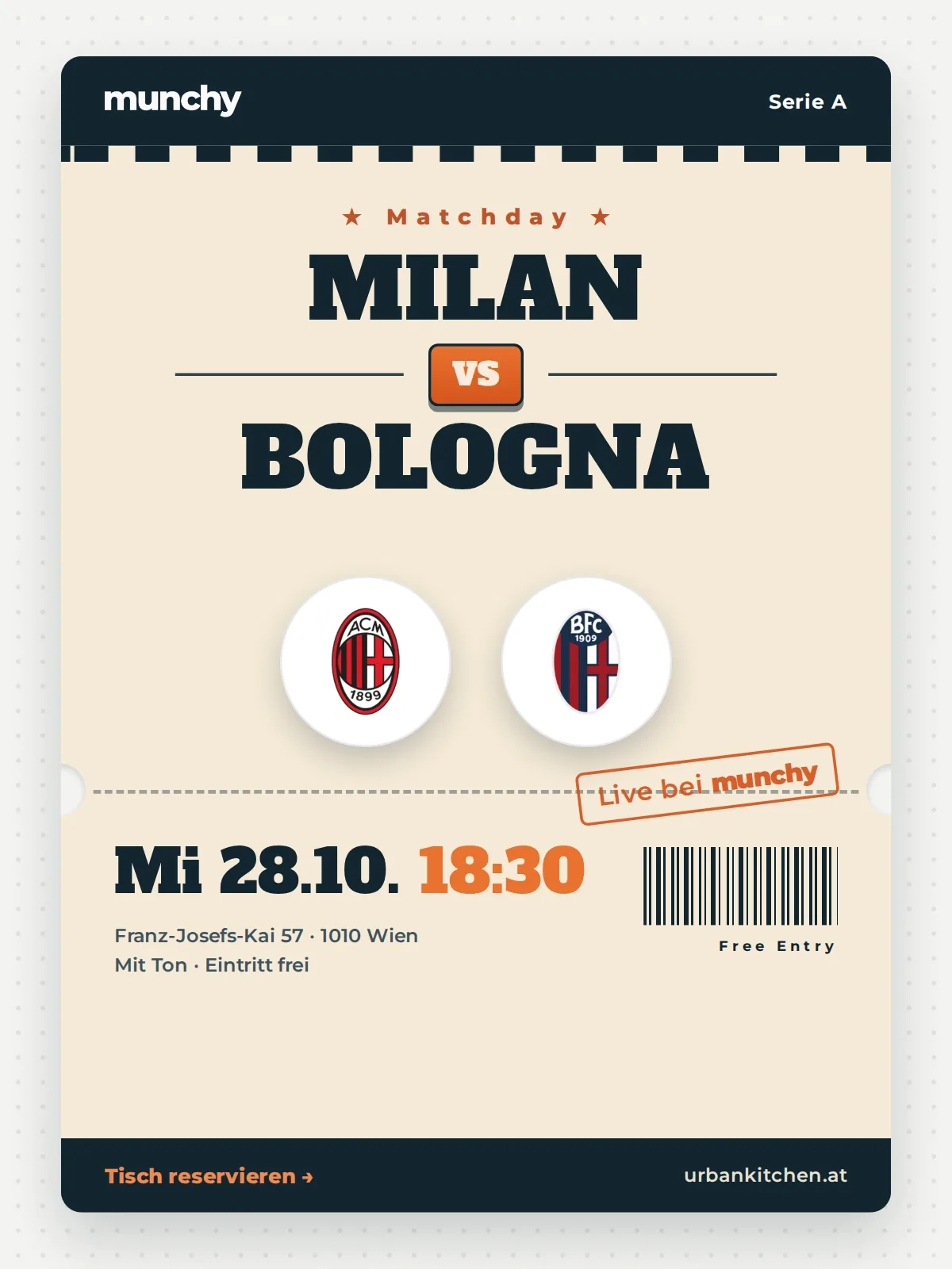 Event poster Milan &ndash; Bologna