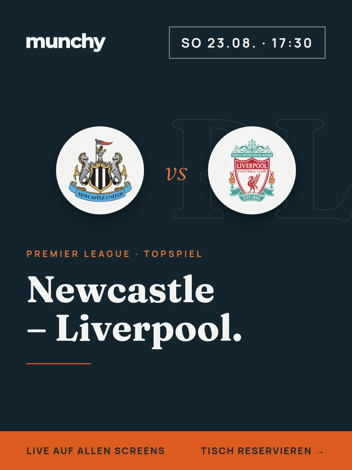 Eventposter Newcastle gegen Liverpool