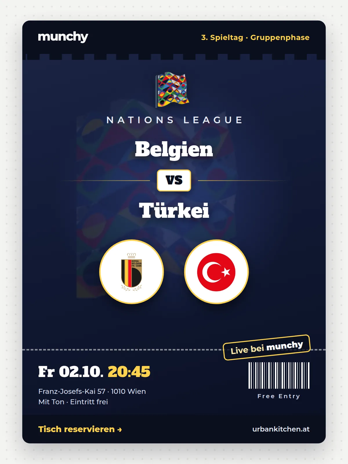 Eventposter Belgien &ndash; T&uuml;rkei