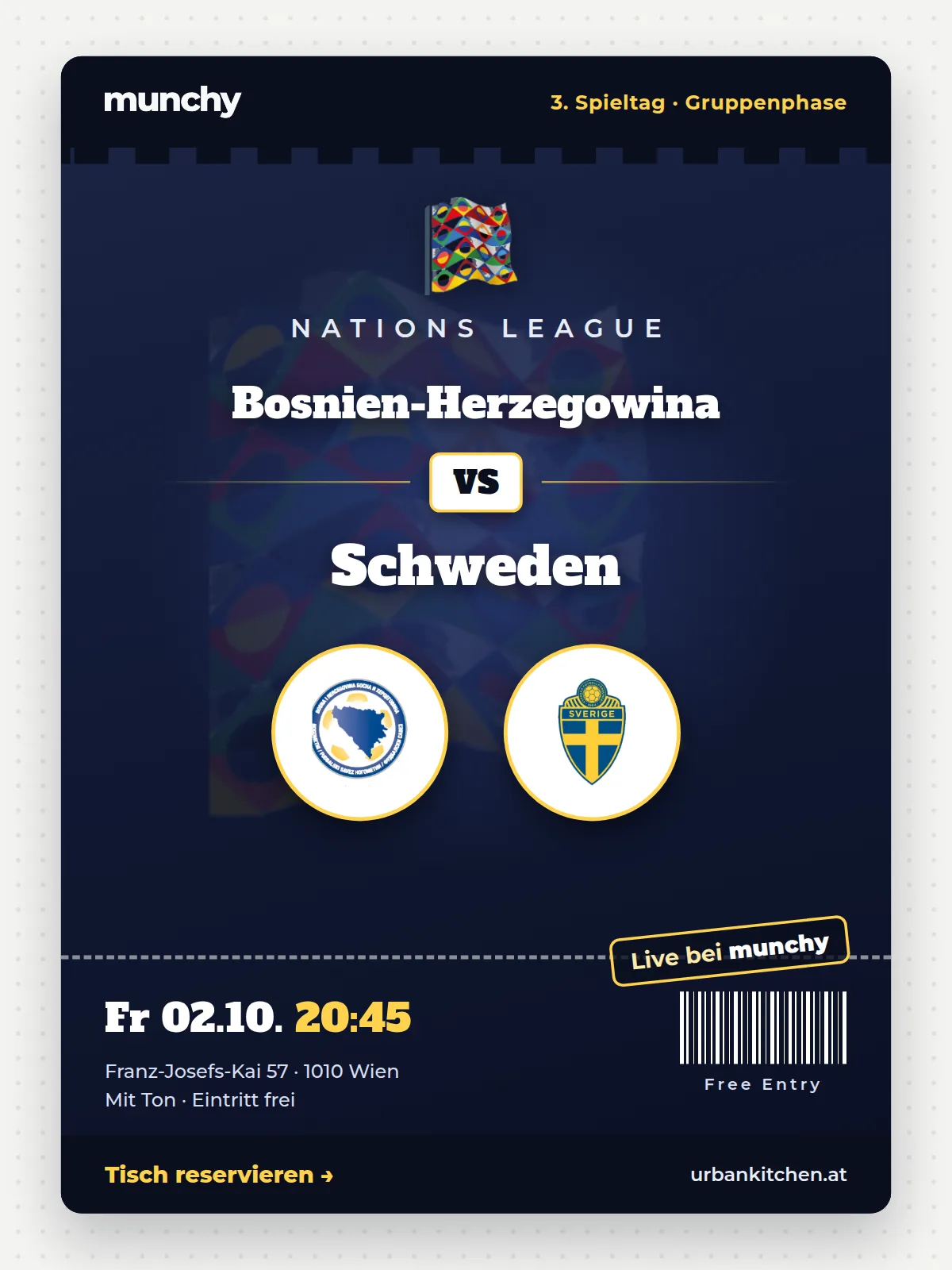 Eventposter Bosnien-Herzegowina &ndash; Schweden
