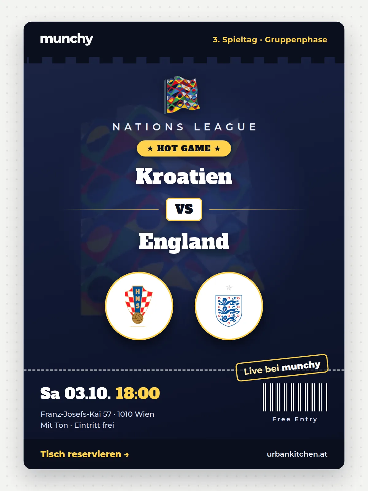 Eventposter Kroatien &ndash; England