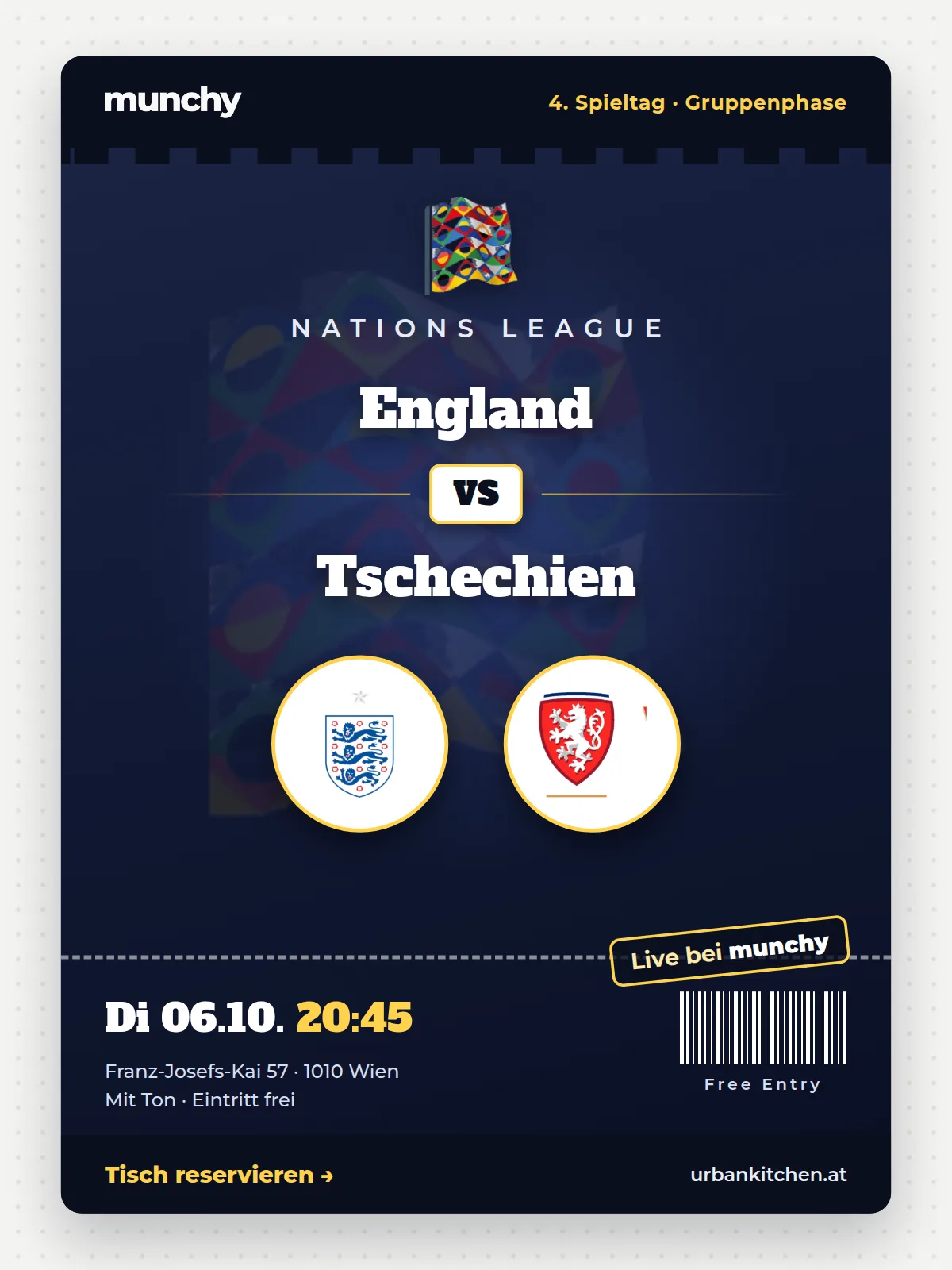 Eventposter England &ndash; Tschechien