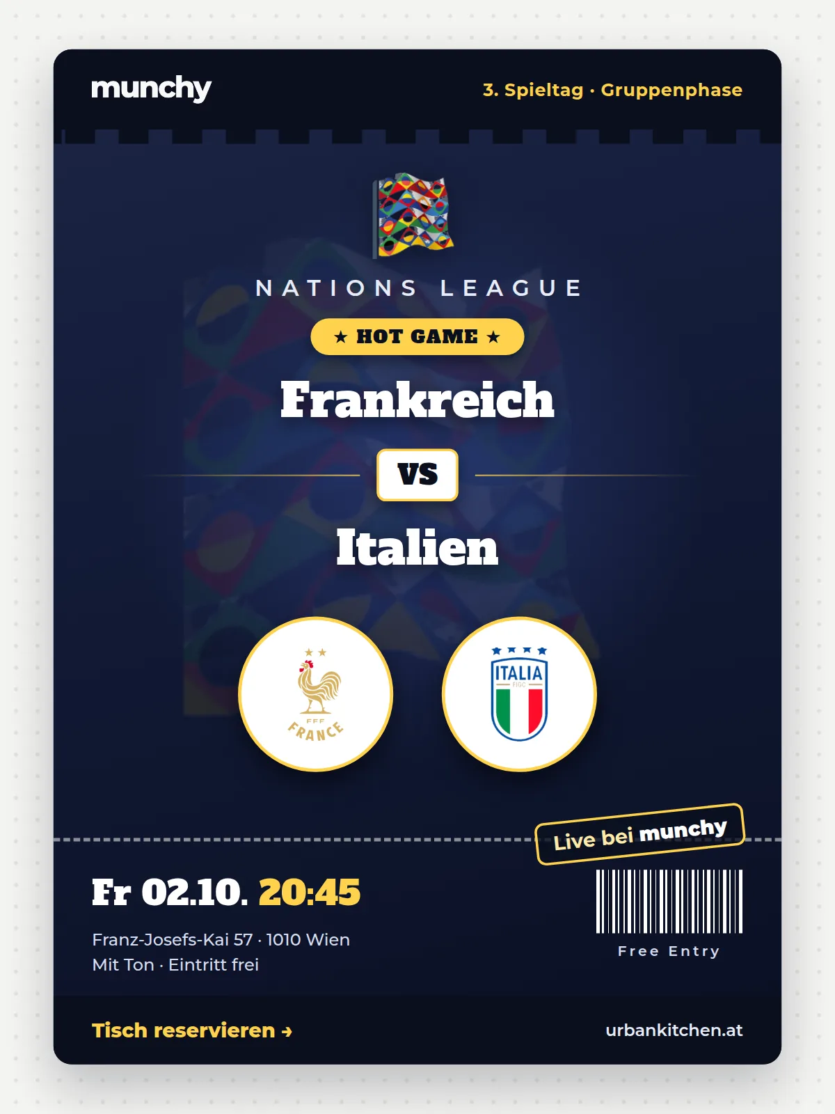Eventposter Frankreich &ndash; Italien