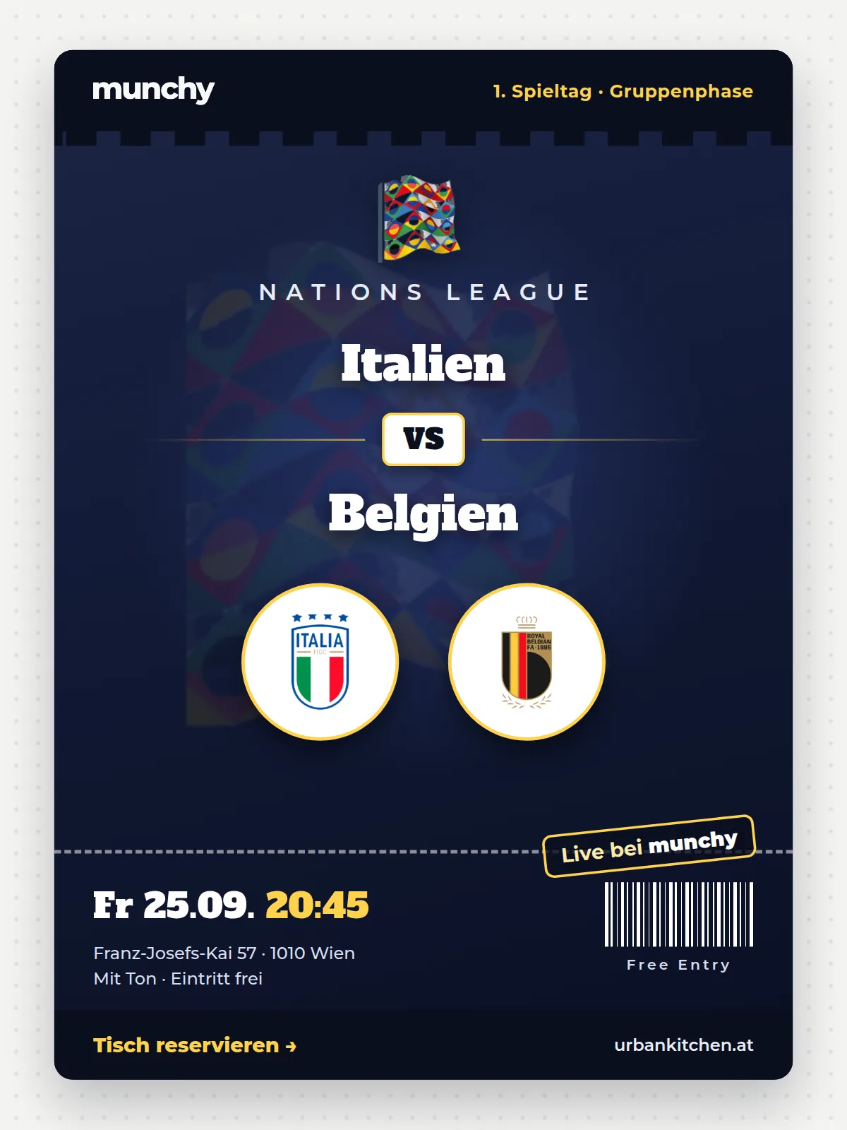 Eventposter Italien &ndash; Belgien