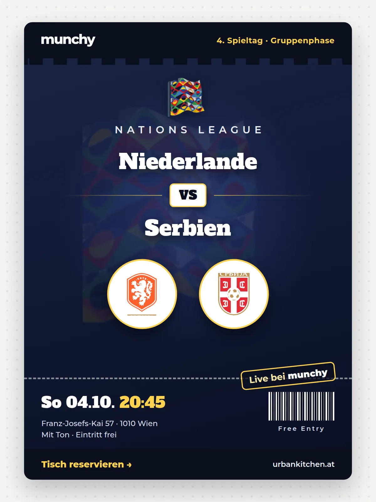 Eventposter Niederlande &ndash; Serbien