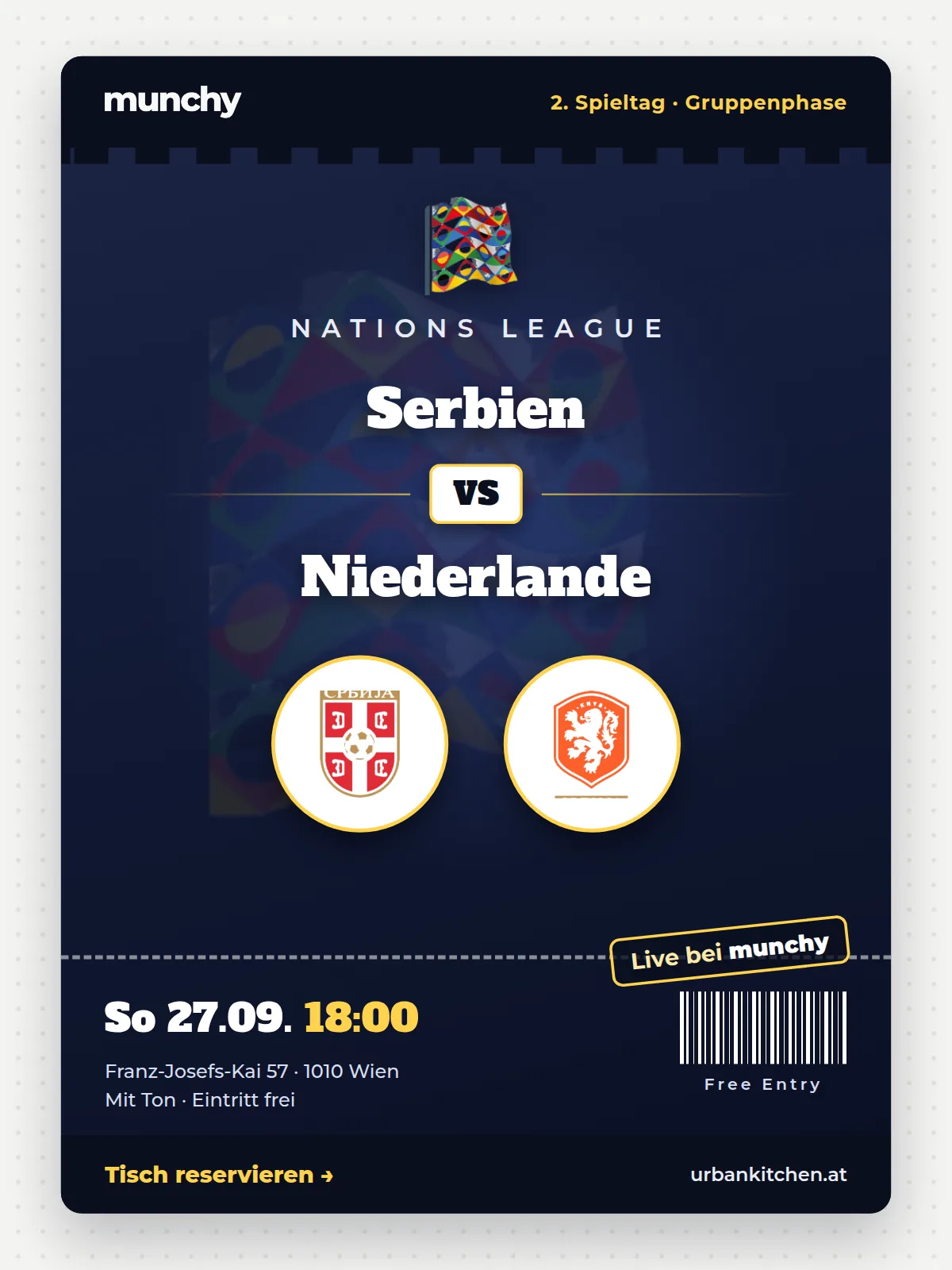 Eventposter Serbien &ndash; Niederlande
