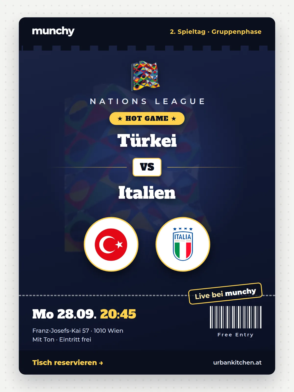 Eventposter T&uuml;rkei &ndash; Italien