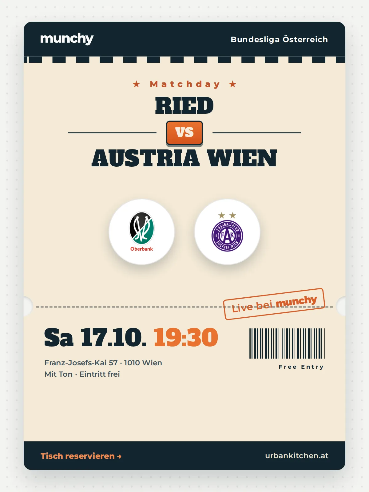 Event poster Ried &ndash; Austria Wien