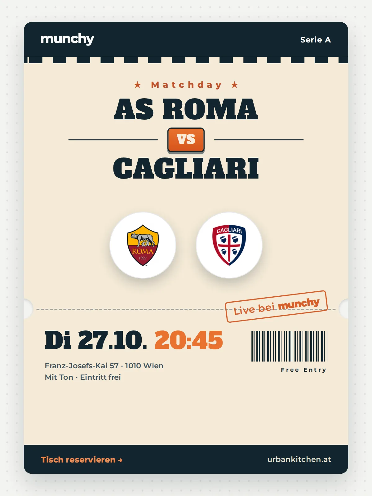 Event poster AS Roma &ndash; Cagliari
