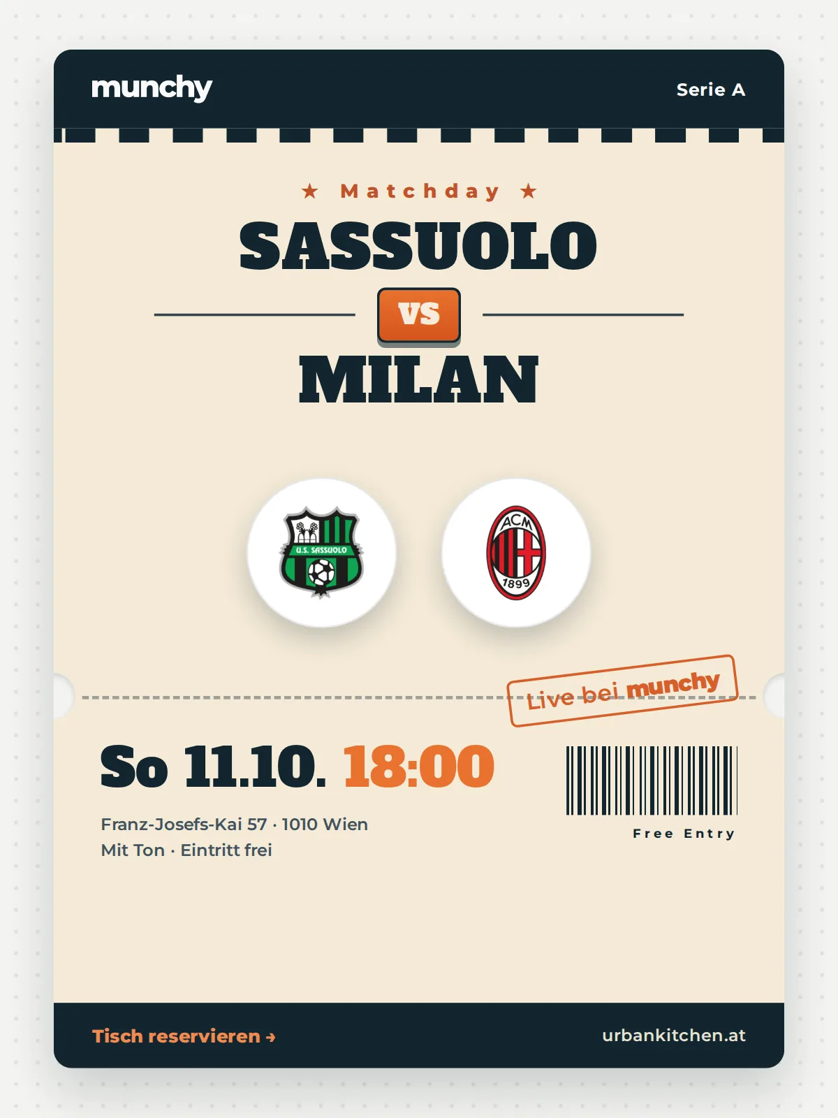 Event poster Sassuolo &ndash; Milan