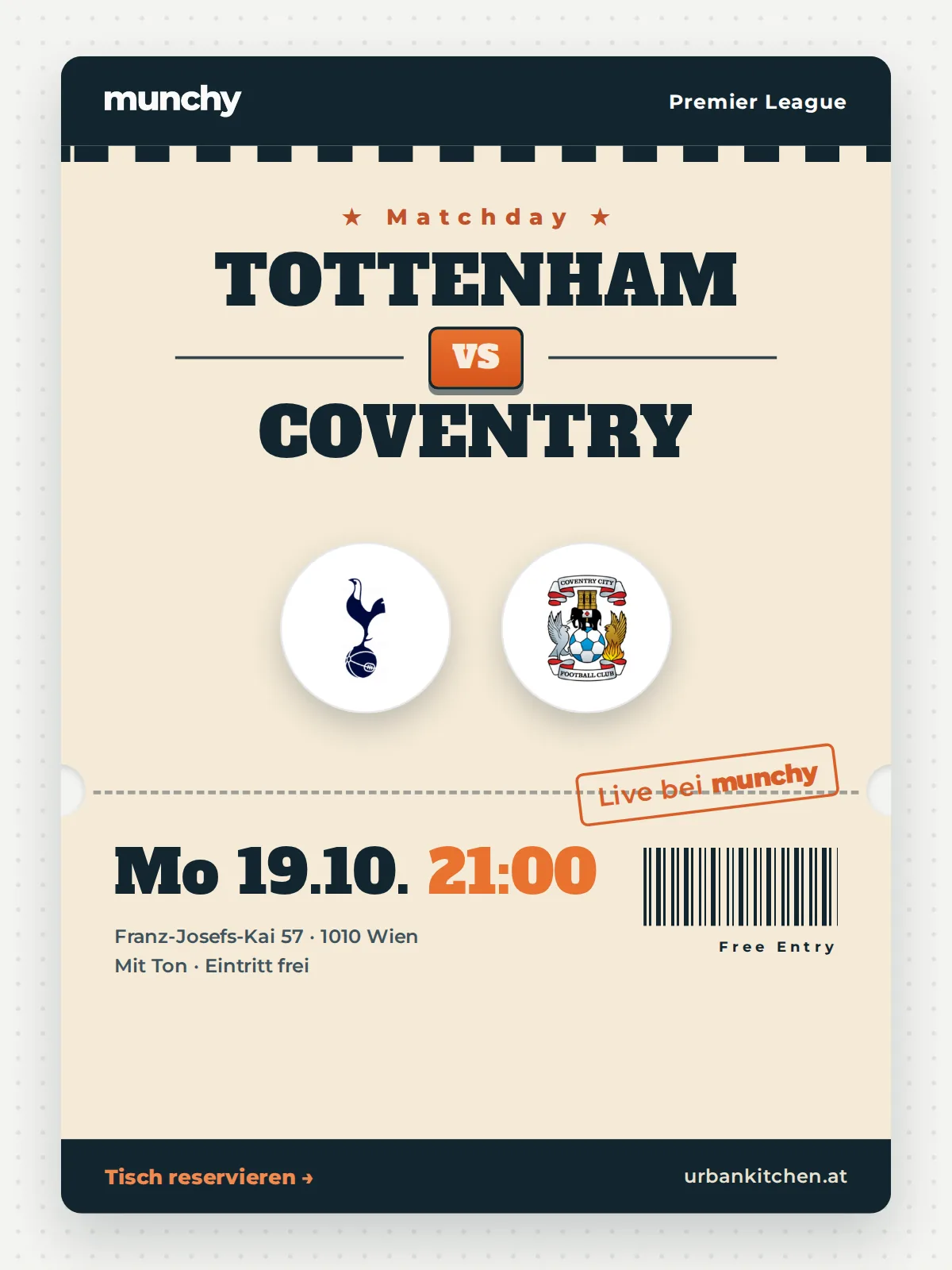 Event poster Tottenham &ndash; Coventry