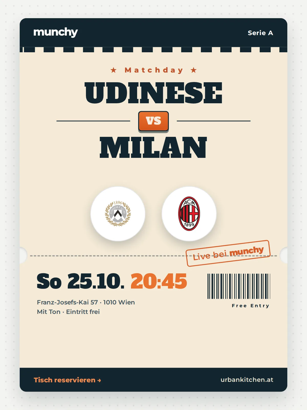 Event poster Udinese &ndash; Milan
