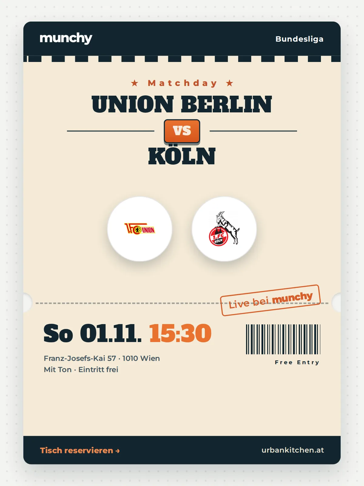 Event poster Union Berlin &ndash; K&ouml;ln