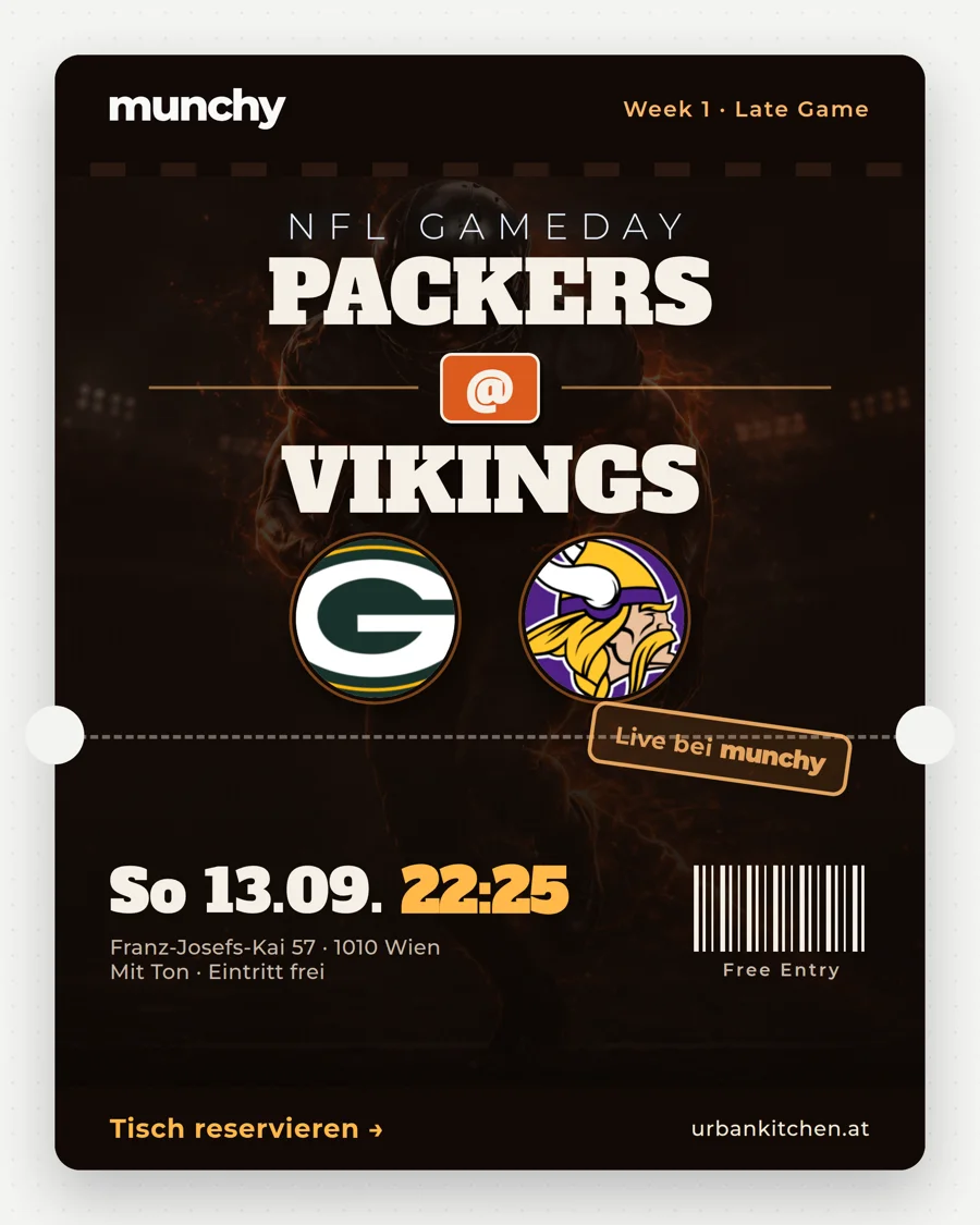 Packers @ Vikings &ndash; NFL live im Munchy