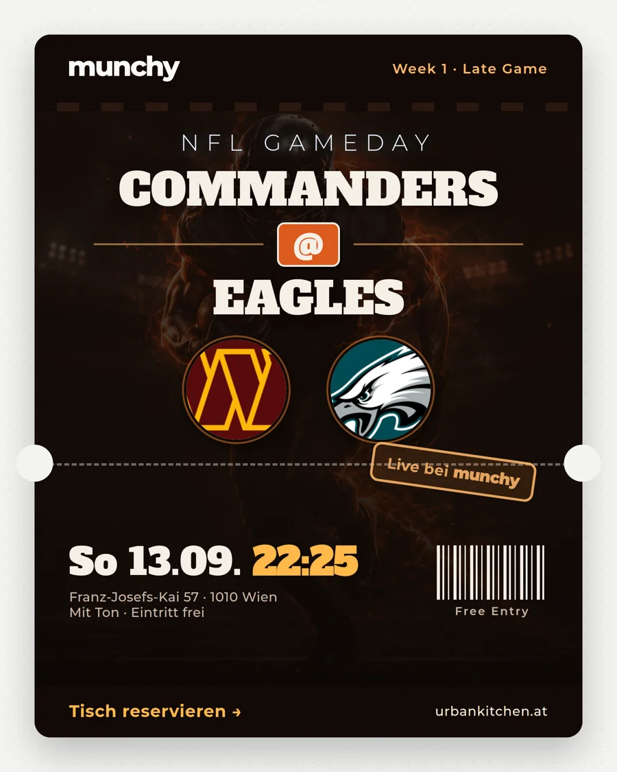 Commanders @ Eagles &ndash; NFL live im Munchy
