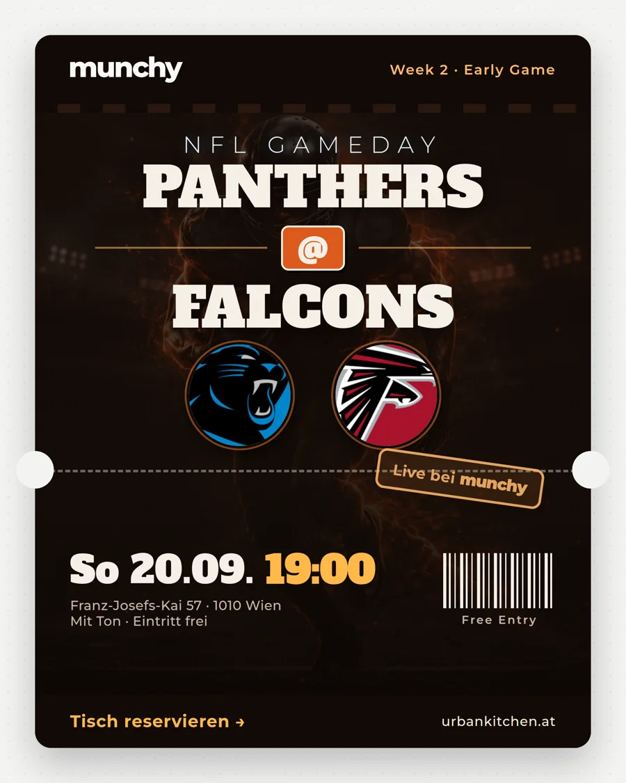 Panthers @ Falcons &ndash; NFL live im Munchy