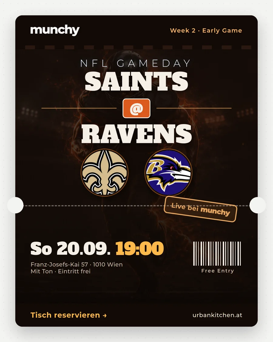 Saints @ Ravens &ndash; NFL live im Munchy
