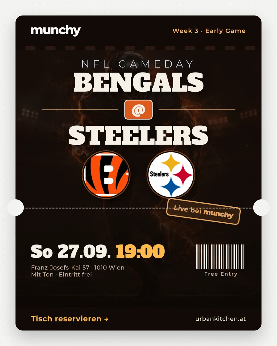 Bengals @ Steelers &ndash; NFL live im Munchy