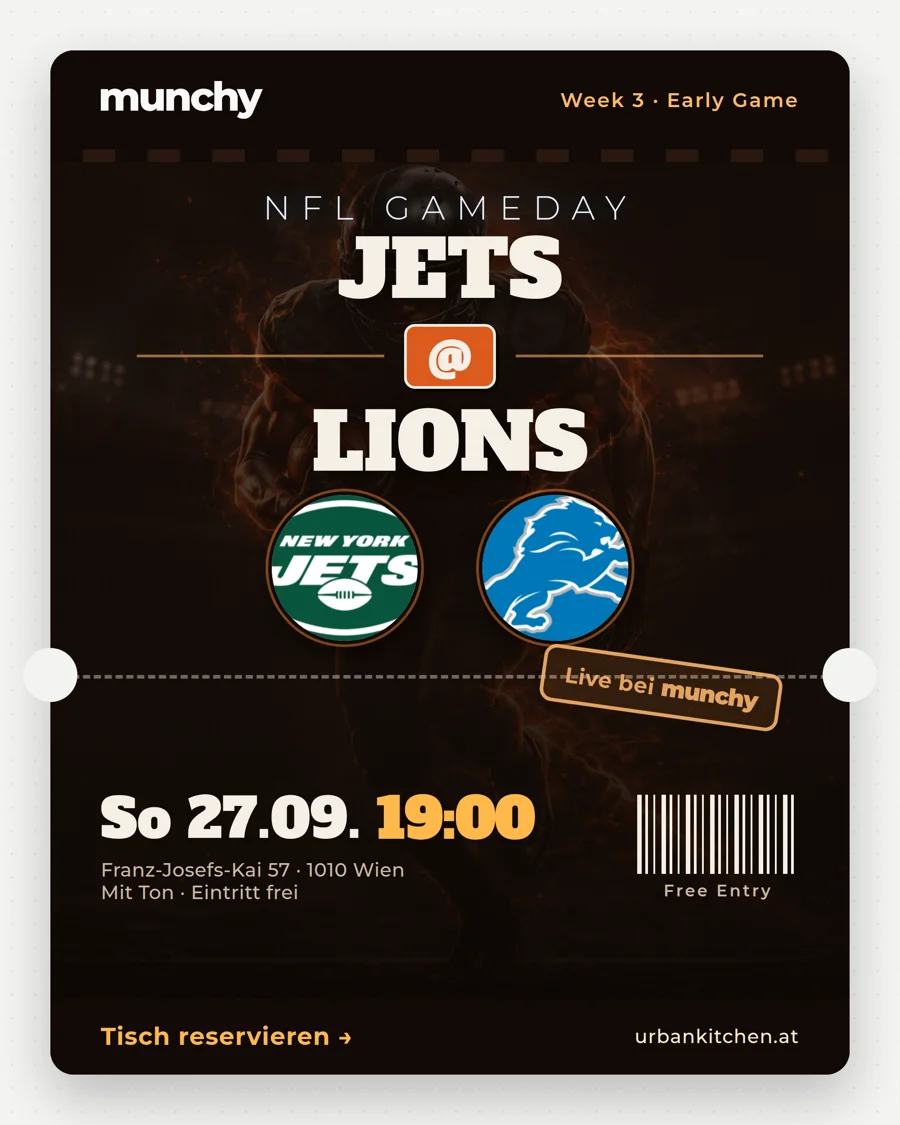 Jets @ Lions &ndash; NFL live im Munchy