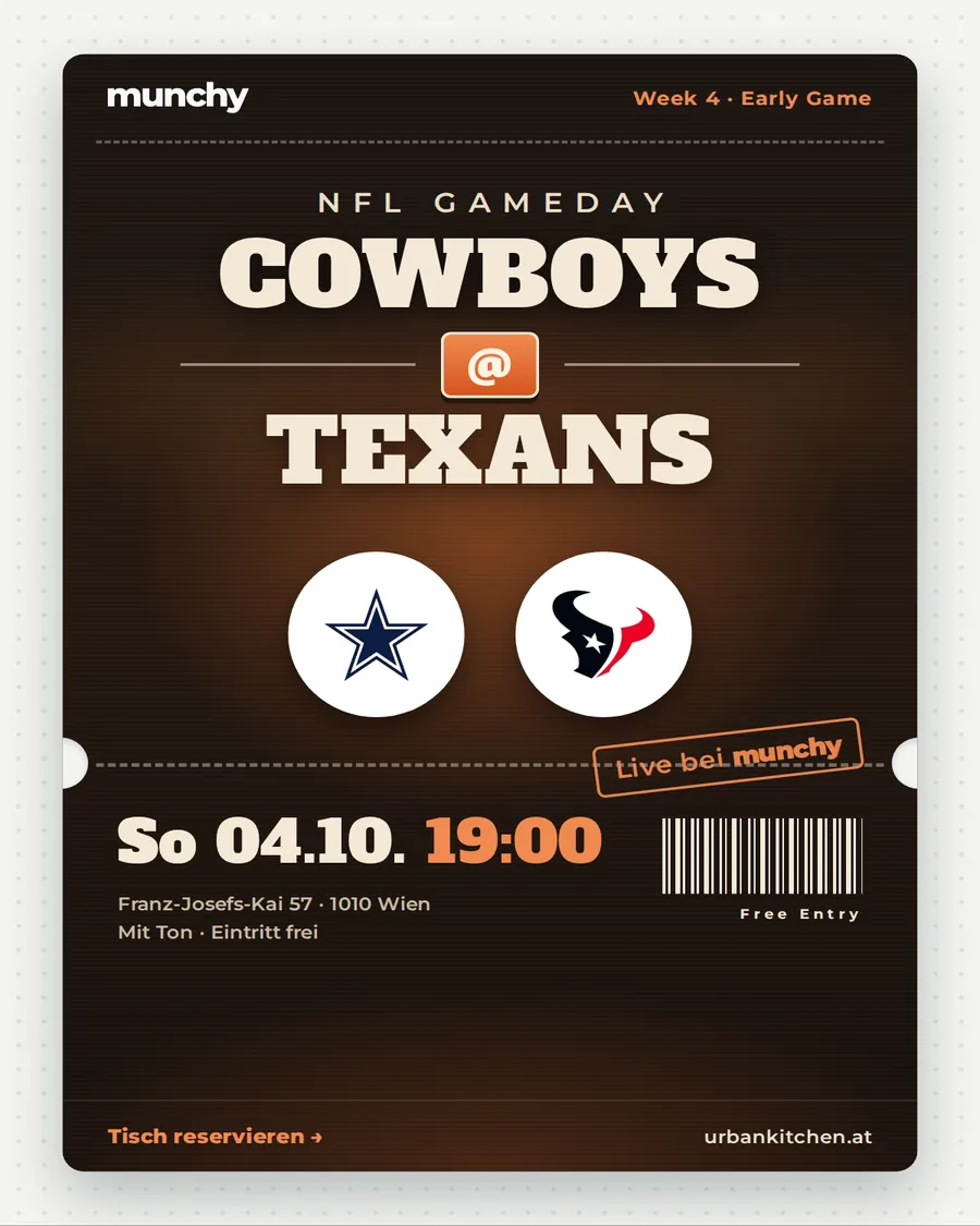 Cowboys @ Texans &ndash; NFL live im Munchy