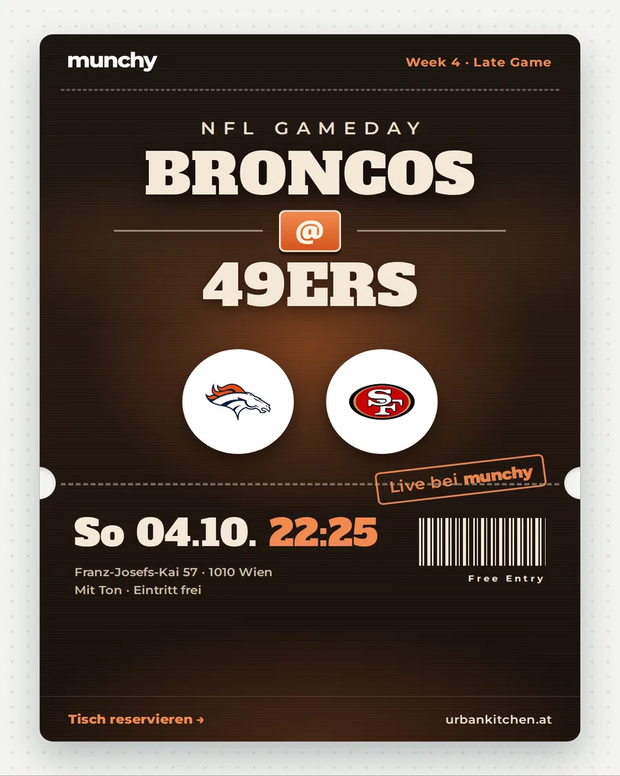Broncos @ 49ers &ndash; NFL live im Munchy