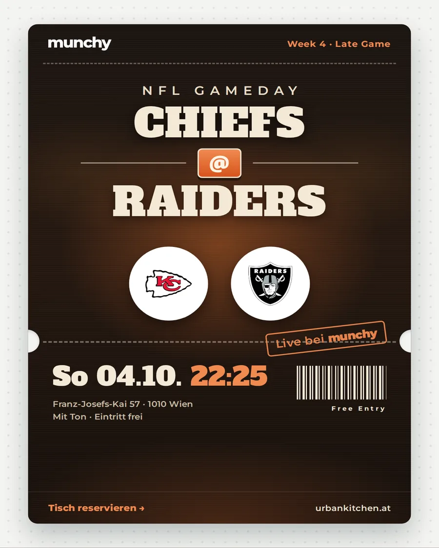 Chiefs @ Raiders &ndash; NFL live im Munchy